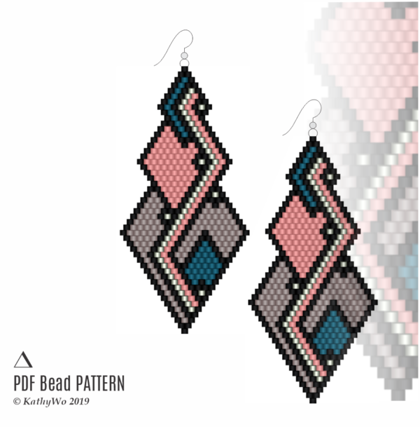 Brick Stitch Earring Pattern, Earring Pattern, KathyWo
