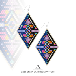 Brick Stitch Earrings Pattern, Design by KathyWo