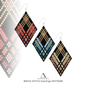Brick Stitch Earring Pattern, Earrings Pattern, DIY Earrings by KathyWo