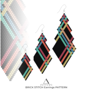 Brick Stitch Earrings Pattern, Beaded Earrings Design by KathyWo