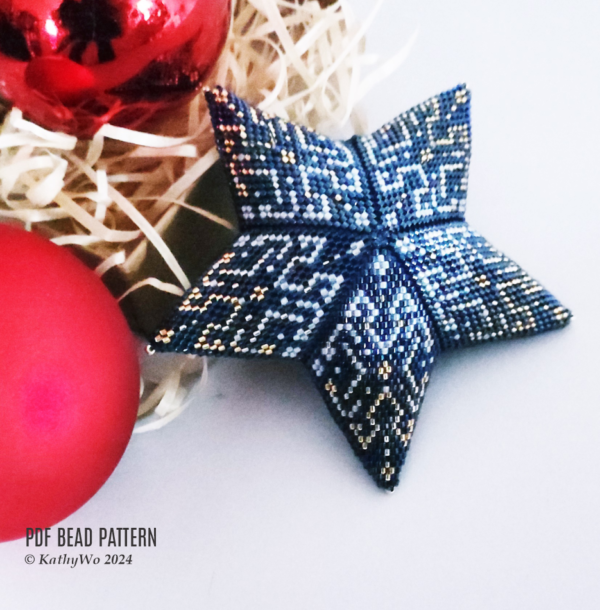 Snowflake Peyote Star, Peyote Star Pattern, Christmas Decoration, DIY Christmas Gift
