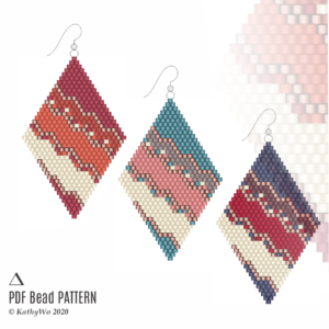 Brick Stitch Earring Pattern, Earring Pattern, KathyWo