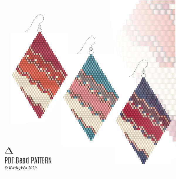 Brick Stitch Earring Pattern, Earring Pattern, KathyWo
