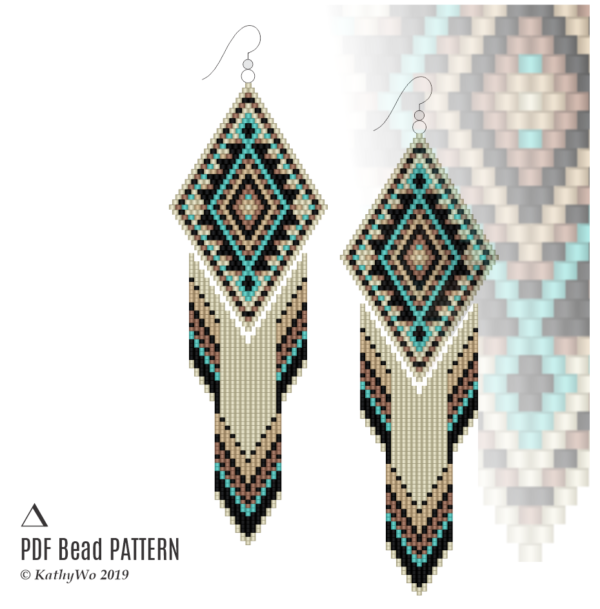 Dangle Earring, Native American Earrings, Earring Pattern, KathyWo