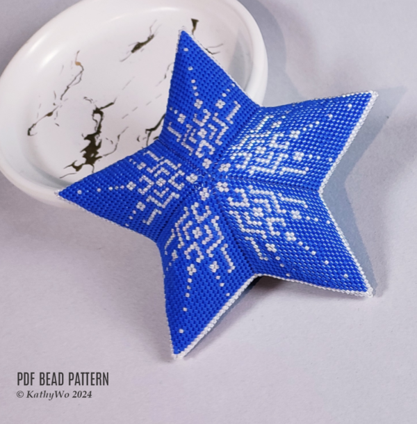 Snowflake Peyote Star, Peyote Star Pattern, Christmas Decoration, DIY Christmas Gift