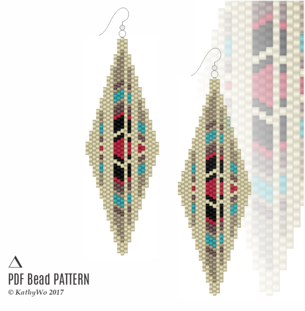 Peyote Earring Pattern, DIY Earrings, Bead Pattern, KathyWo