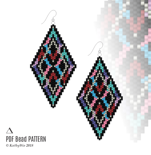 Peyote Earrings, Peyote Pattern, KathyWo