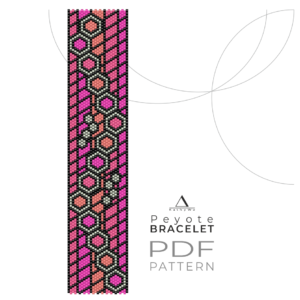 Bracelet Pattern, Odd-Count Peyote Stitch, Miyuki Bracelet, Designed by KathyWo