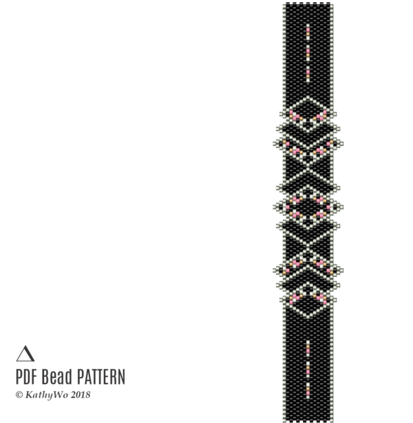 Peyote Bracelet Pattern, Sophisticated Bracelet, Peyote Pattern, KathyWo,