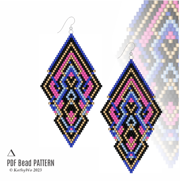 Brick Stitch Earring Pattern, Miyuki Pattern, DIY Earrings,