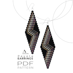 Peyote earring pattern, seed bead earring pattern by Kathy Wo