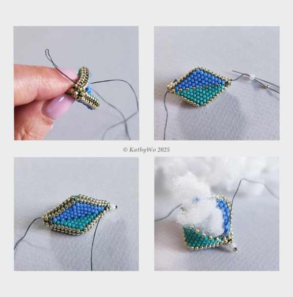 Peyote POD Tutorial, Peyote PODs, 3D Peyote POD, Beading Tutorial, KathyWo