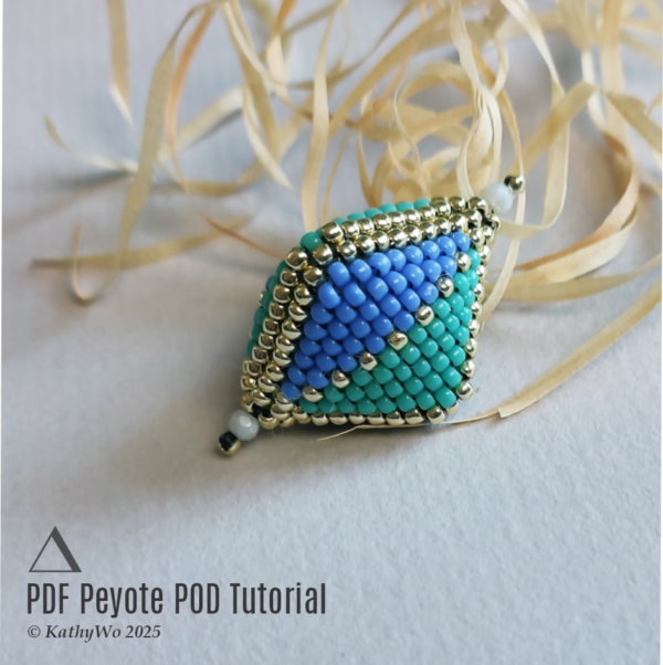 Peyote POD Tutorial, Peyote PODs, 3D Peyote POD, Beading Tutorial, KathyWo