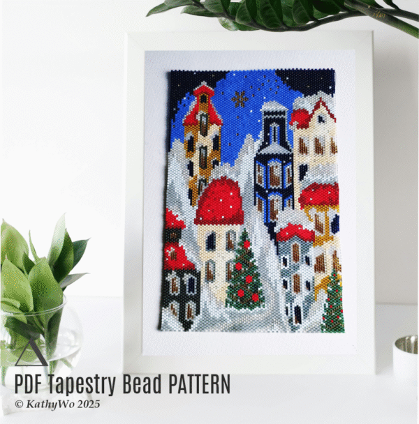 Christmas Tapestry Bead Pattern, Peyote Tapestry, KathyWo
