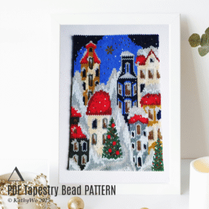 Christmas Tapestry Bead Pattern, Peyote Tapestry, KathyWo