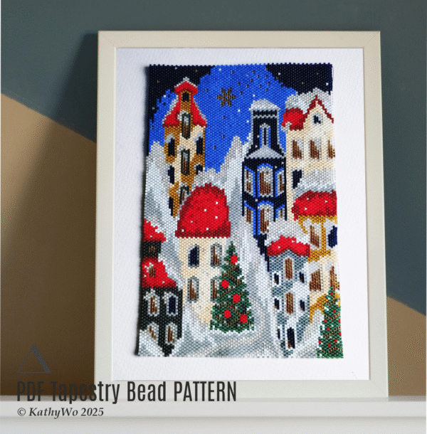 Christmas Tapestry Bead Pattern, Peyote Tapestry, KathyWo