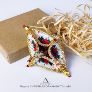 Peyote Christmas Decoraton, Peyote POD Ornament, by KathyWo