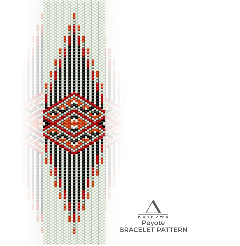 Peyote Bracelet Pattern, Native American, DIY Seed Bead Pattern, Miyuki Jewelry