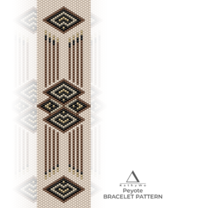 Peyote Bracelet Pattern, Miyuki Delica Pattern, DIY Jewelry, Designed by KathyWo