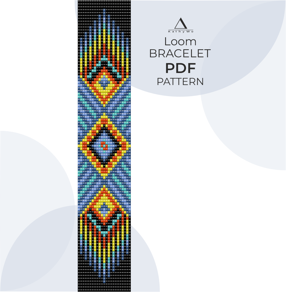Loom Bracelet Pattern, Native American, Miyuki Delica Pattern
