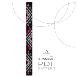 Geometric Loom Bracelet, Loom Bracelet Pattern, Designed by KathyWo