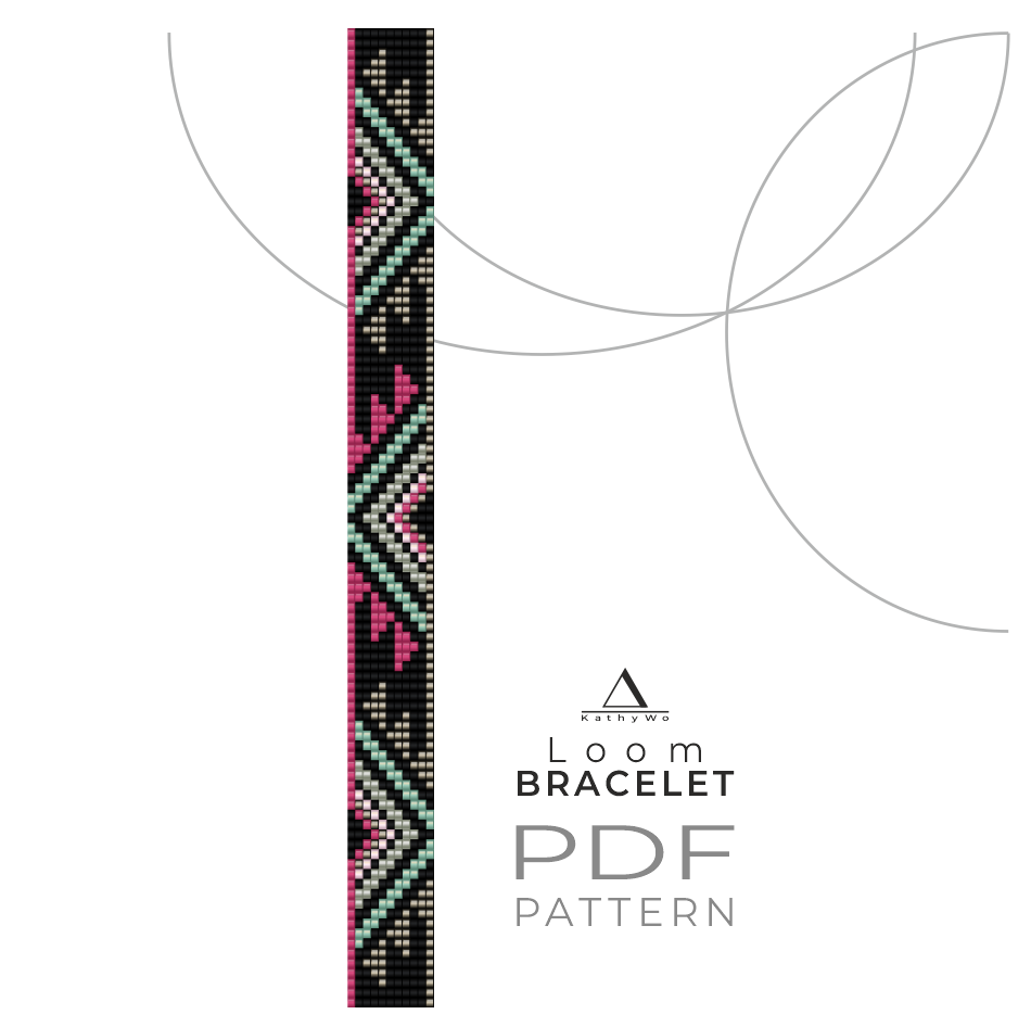 Geometric Loom Bracelet, Loom Bracelet Pattern, Designed by KathyWo