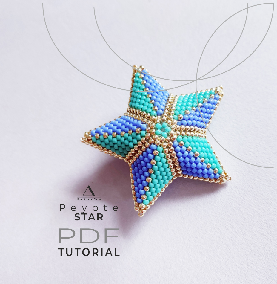 Peyote Star Tutorial, 3D Star Instruction, Step-by-Step, Warped Square Tutorial