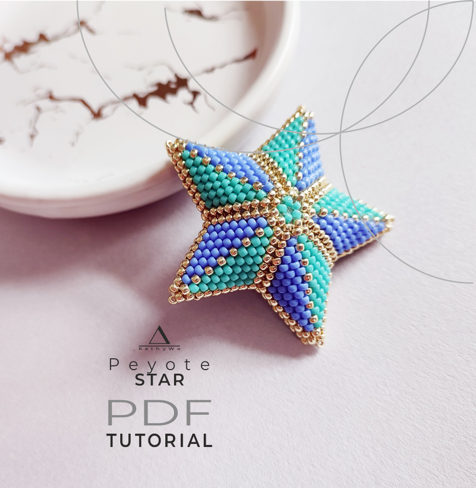 Peyote Star Tutorial, 3D Star Instruction, Step-by-Step, Warped Square Tutorial