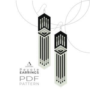 Art Deco Peyote Earring Pattern, Miyuki Delica Design
